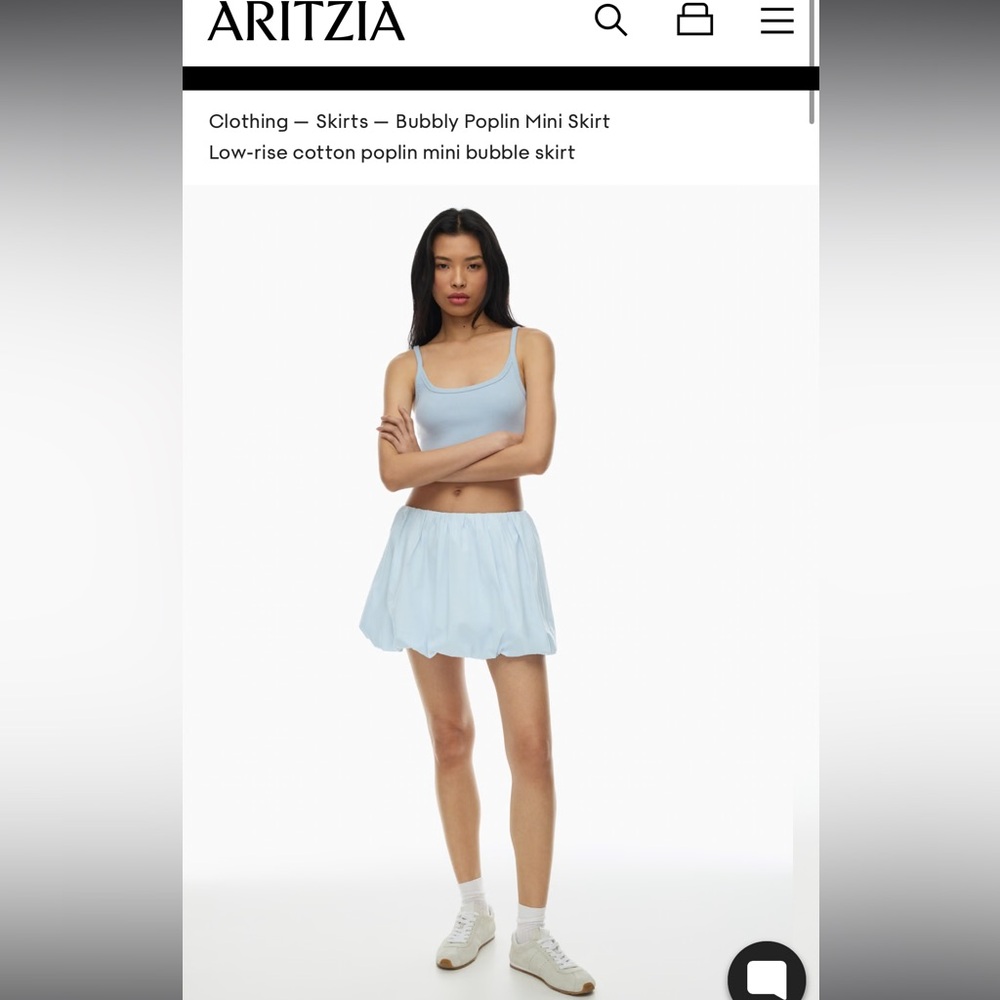 Aritzia size Small - Sunday Best
Bubbly Poplin Mini Skirt light blue